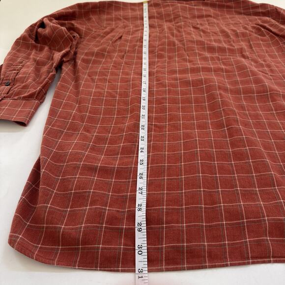 Vintage‎ John W. Nordstrom Dress Shirt Orange Plaid Cotton Mens Medium - Picture 8 of 10